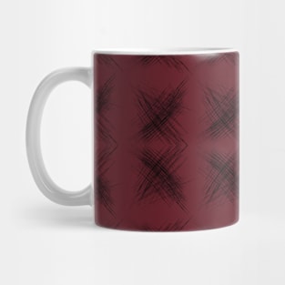 Black X Scratches on Red Mug